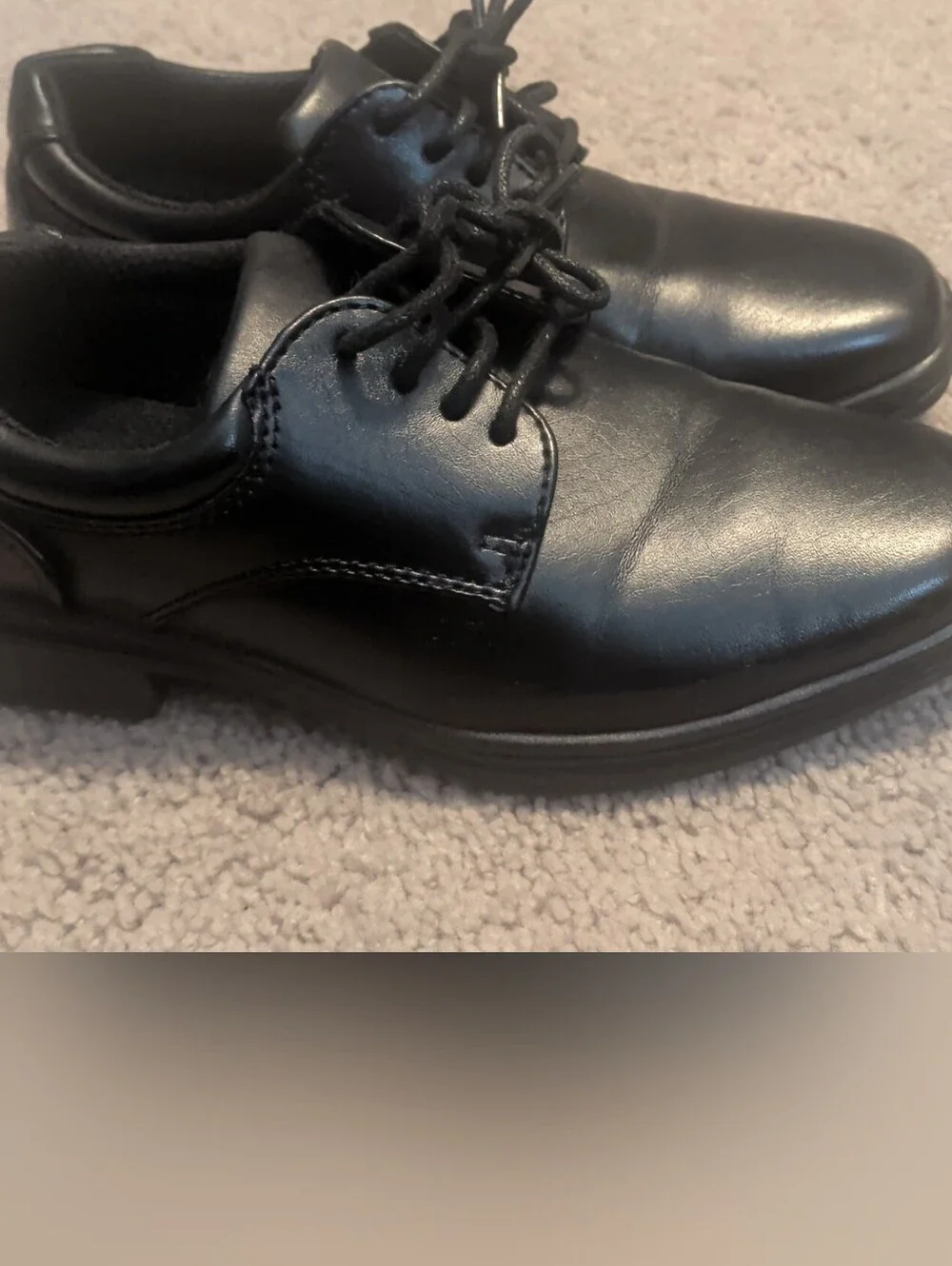 Stafford Black Leather Derby Lace-Up Shoes